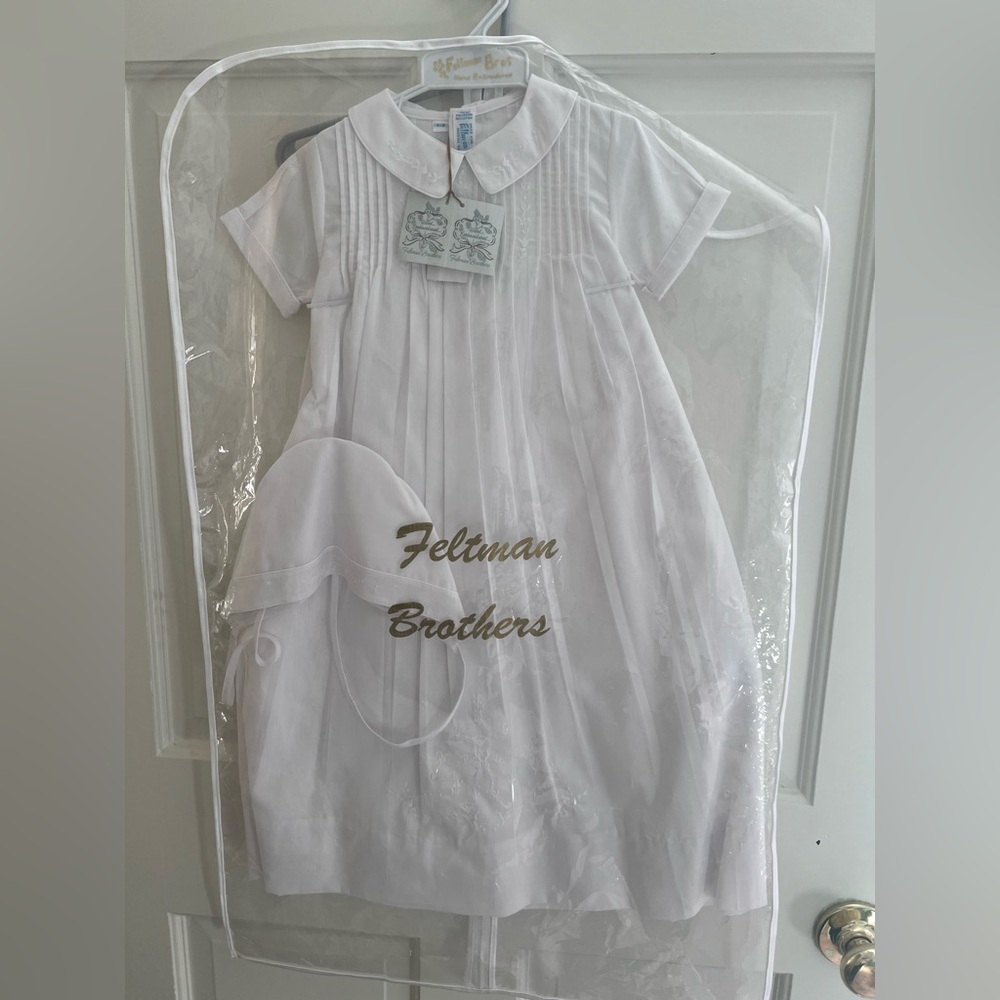NWT 9mo boys baptism gown set feltman bros